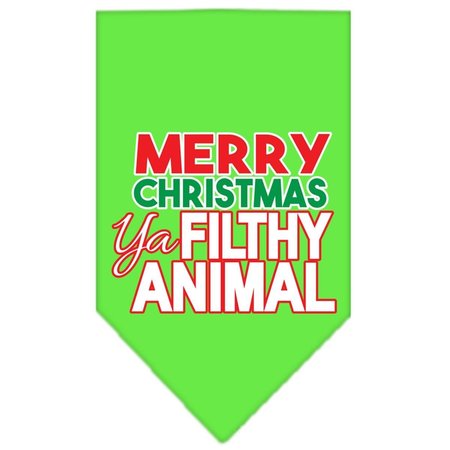 MIRAGE PET PRODUCTS Ya Filthy Animal Screen Print Pet BandanaLime Green Large 66-161 LGLMG